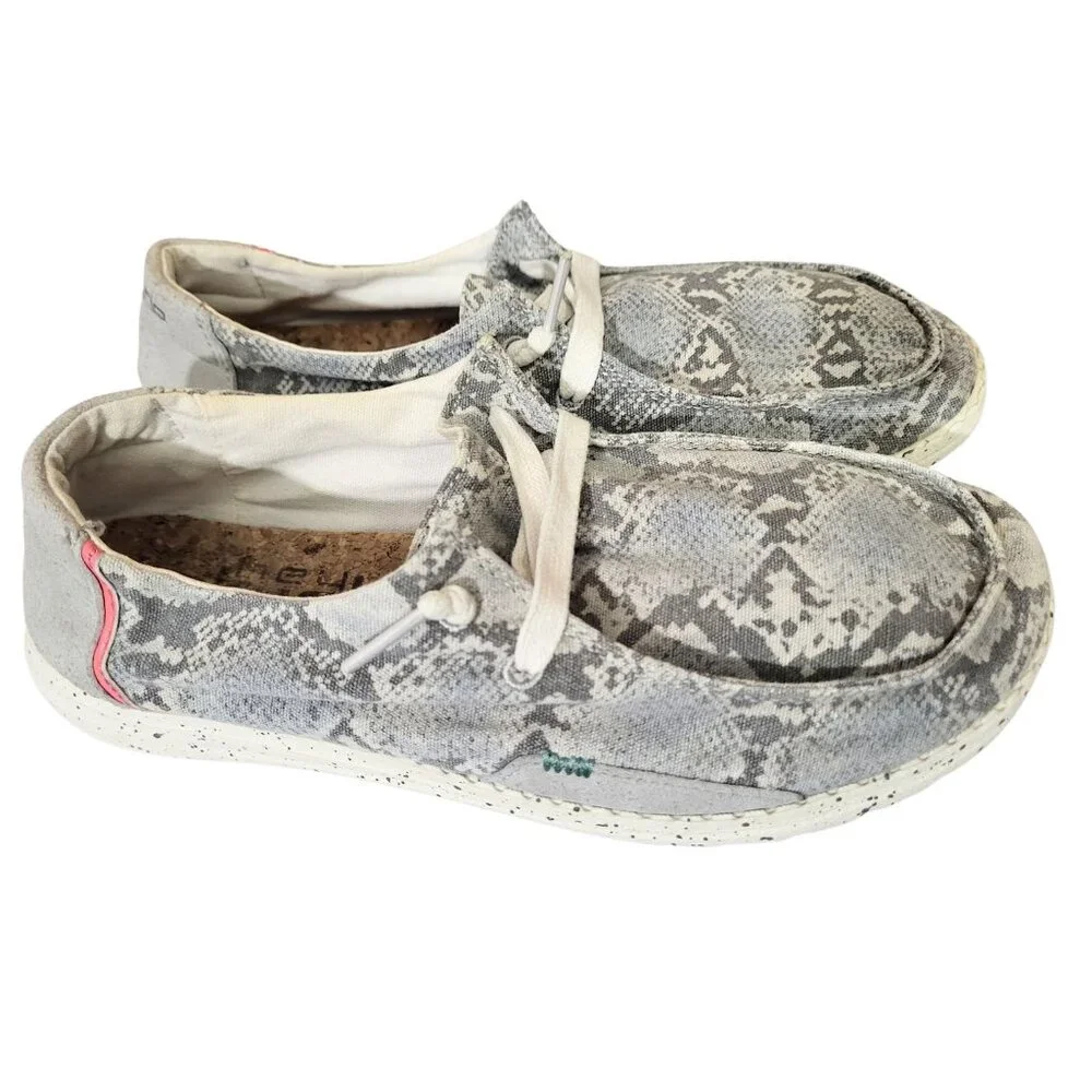 HEY DUDE Wendy Jungle Grey Washable Slip-On Shoes - Women's Size 6
